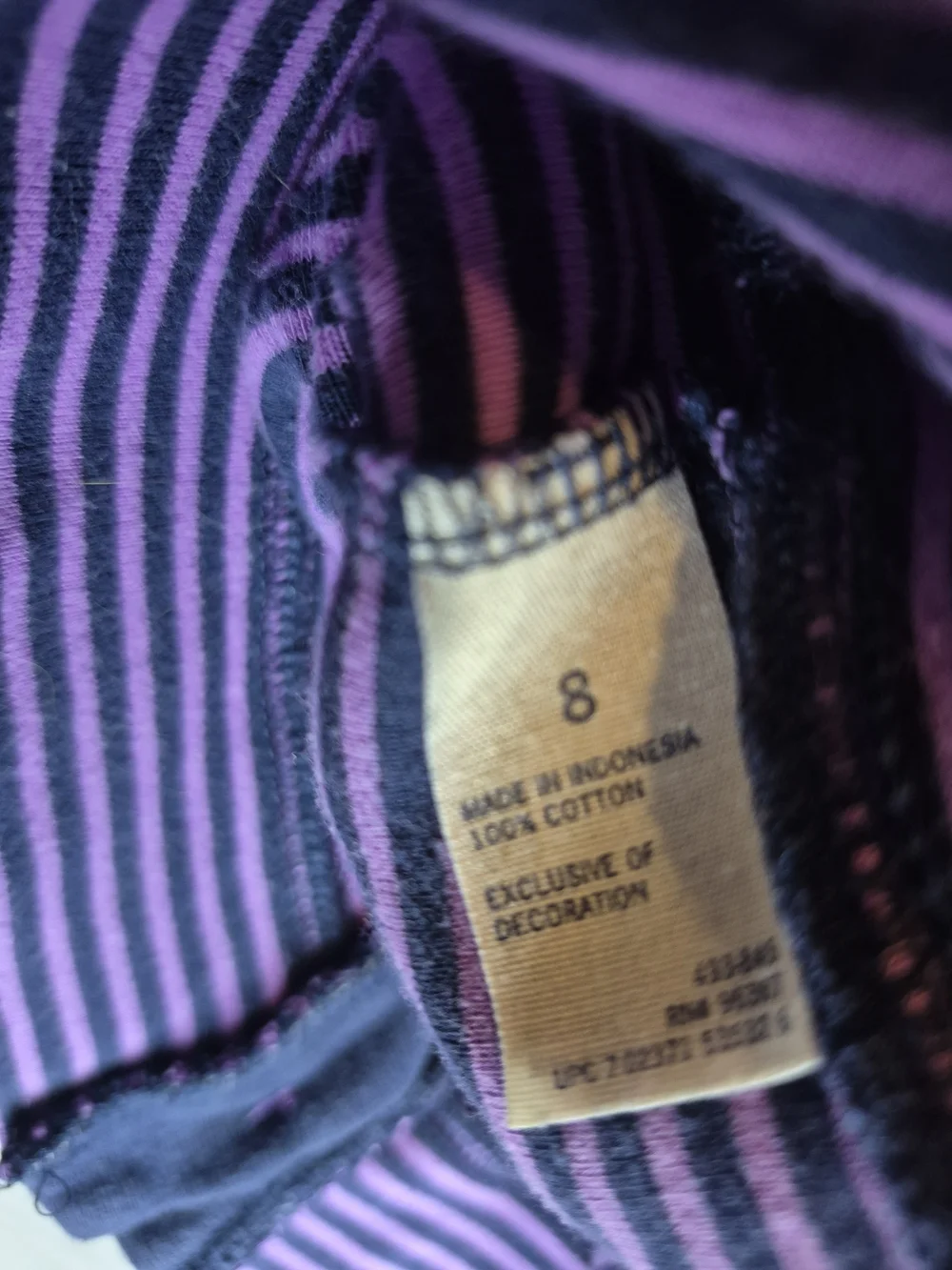 OshKosh B'gosh Y2K Purple and Navy Striped Button-Front Cotton Cardigan